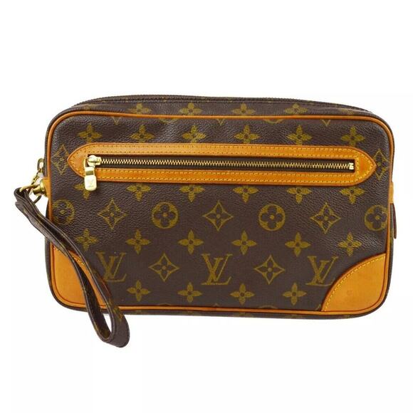Louis Vuitton Marly Dragonne Clutch PM Brown Leather SL0915 - Picture 1 of 10